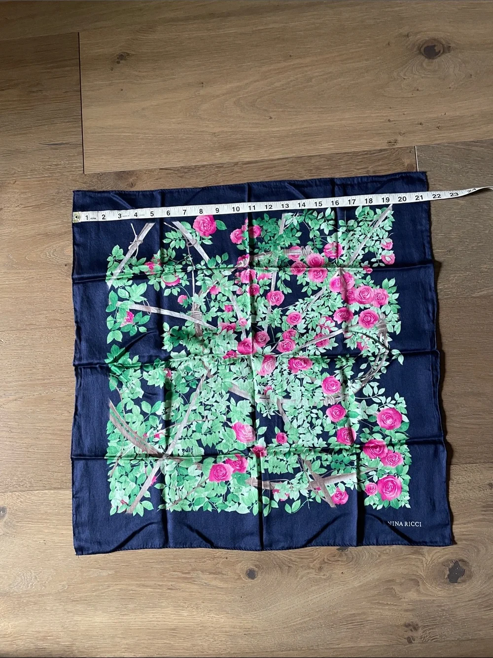 Nina Ricci Floral Handkerchief Bandana Neckerchief Scarf Silk?